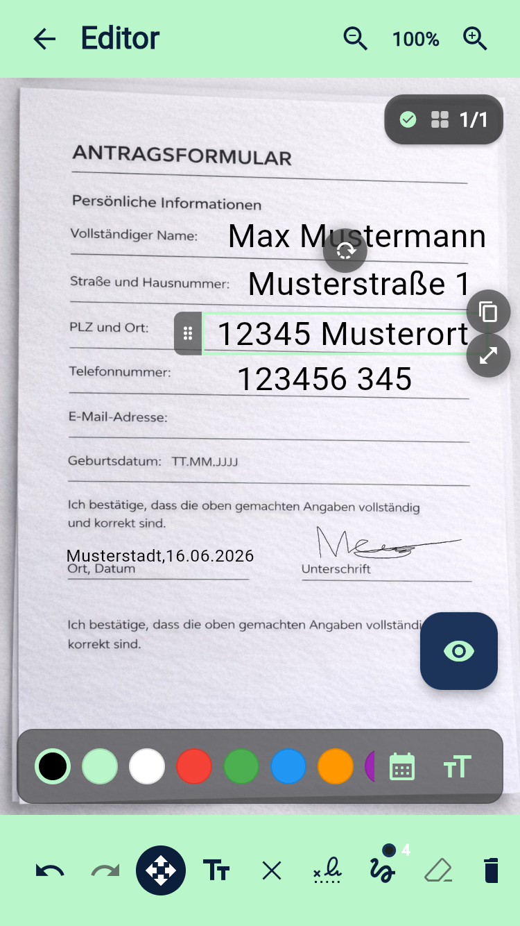 Editor: Editor-Ansicht