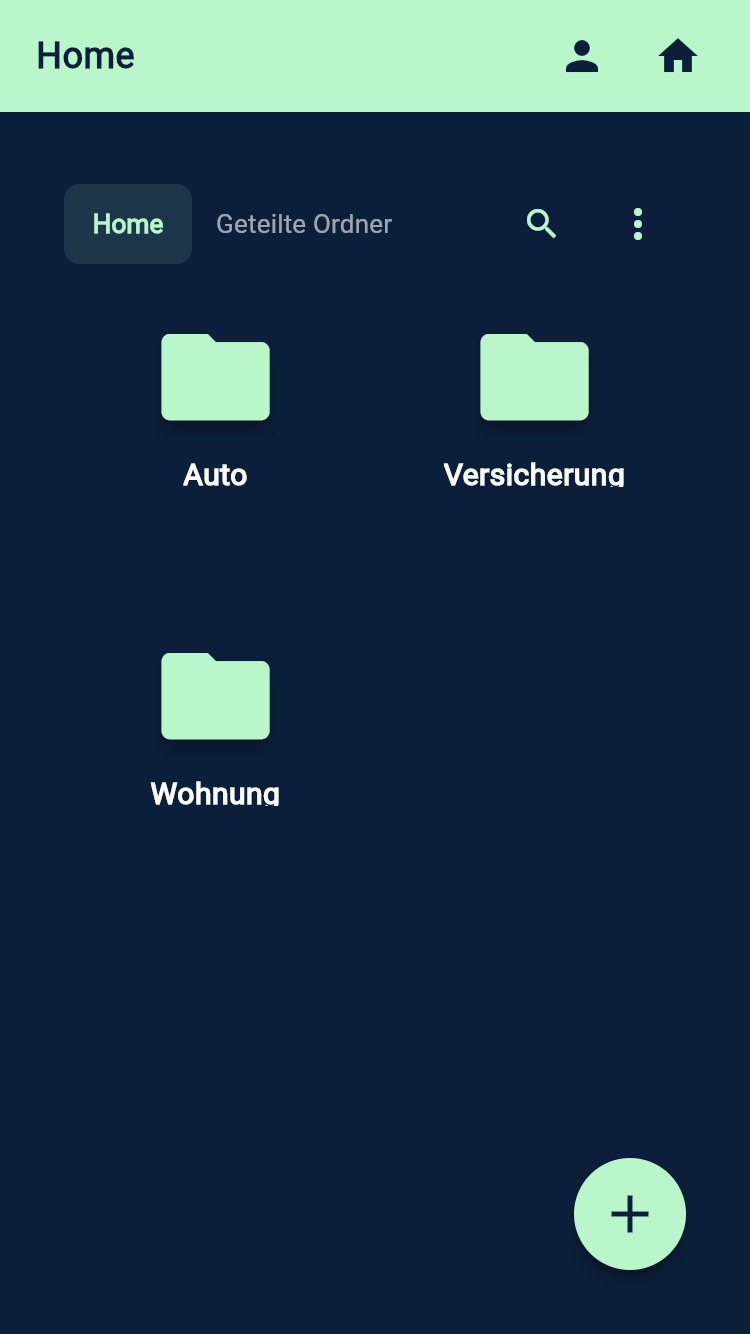 Digitale Dokumentenstruktur mit Ordnern in paprfree