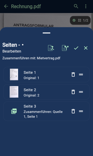 Editor: PDFs zusammenführen