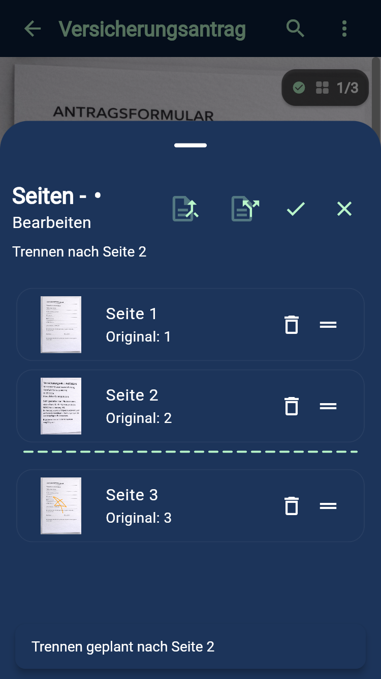 Editor: PDFs aufteilen